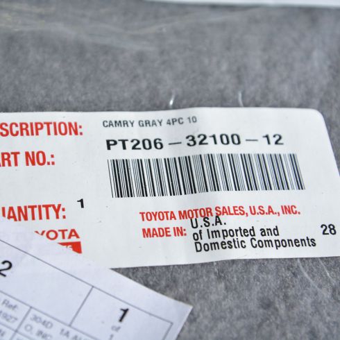 2007-11 Toyota Camry 4 Piece Floor Mat Set Toyota OEM PT206-32100-12