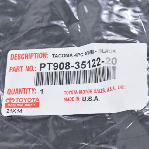 2012-14 Toyota Tacoma Crew Cab 4 Piece Floor Mat Set Toyota OEM PT908-35122-20