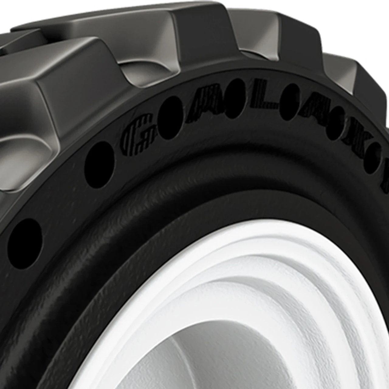 Galaxy Beefy Baby SDS Left 33X12.00-20 159A4 8 x 8 Solid White Tire and Wheel Assembly